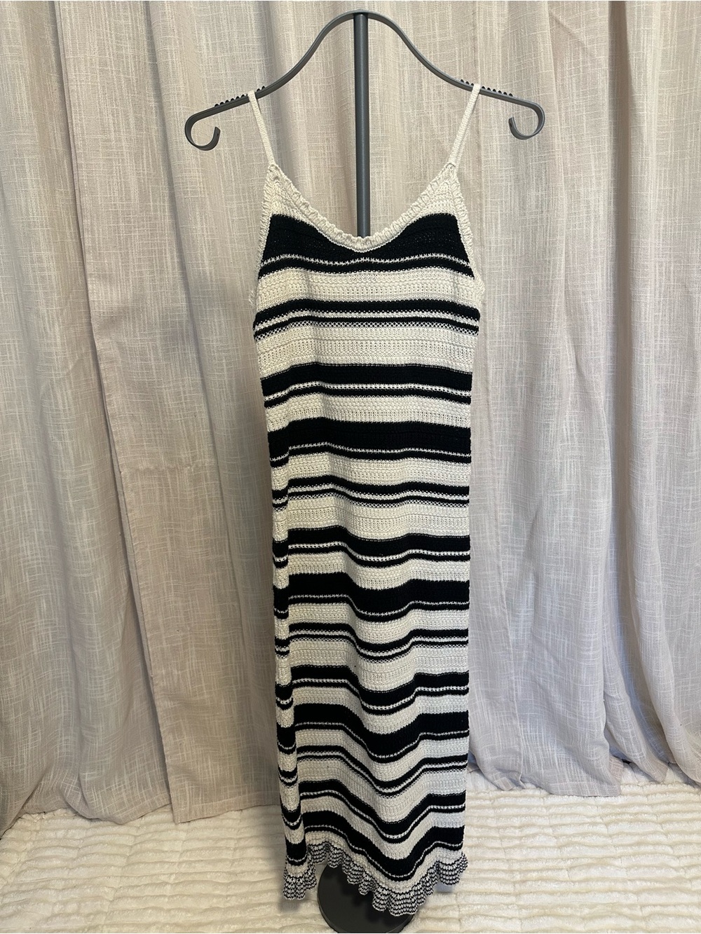 Freshman 1996 Black & White Striped Knit Dress